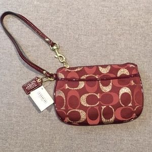 Coach Red and Gold Wristlet